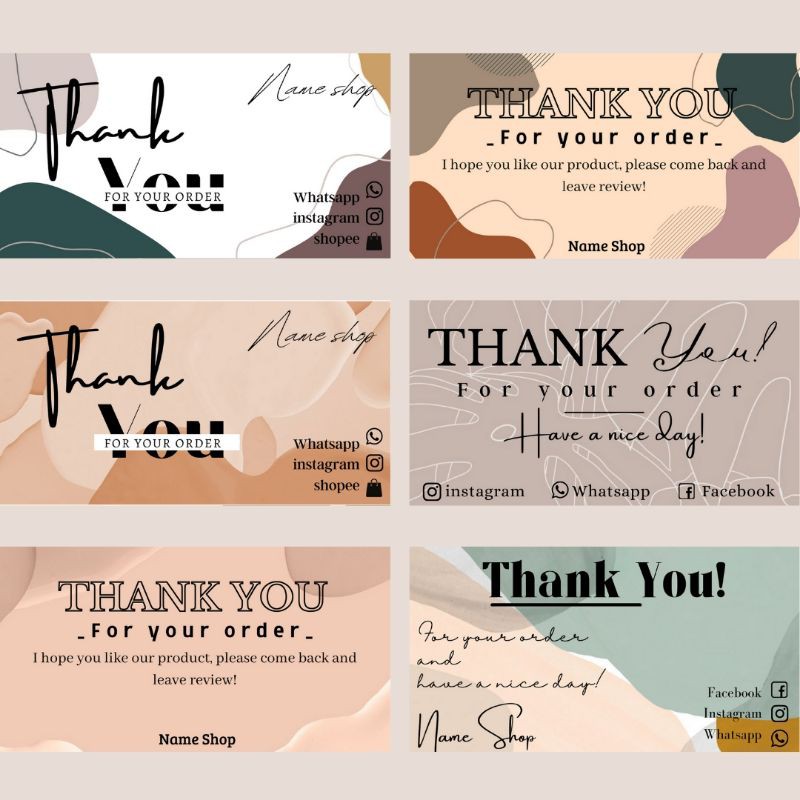 KARTU TERIMAKASIH KARTU UCAPAN KARTU SOUVENIR CUSTOM