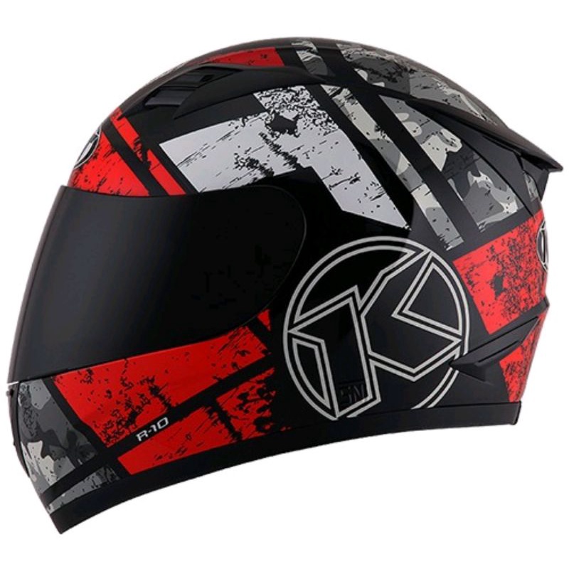 (ORIGINAL) Helm KYT R10 Black White Red Seri 3 Fluo Iridium Visor
