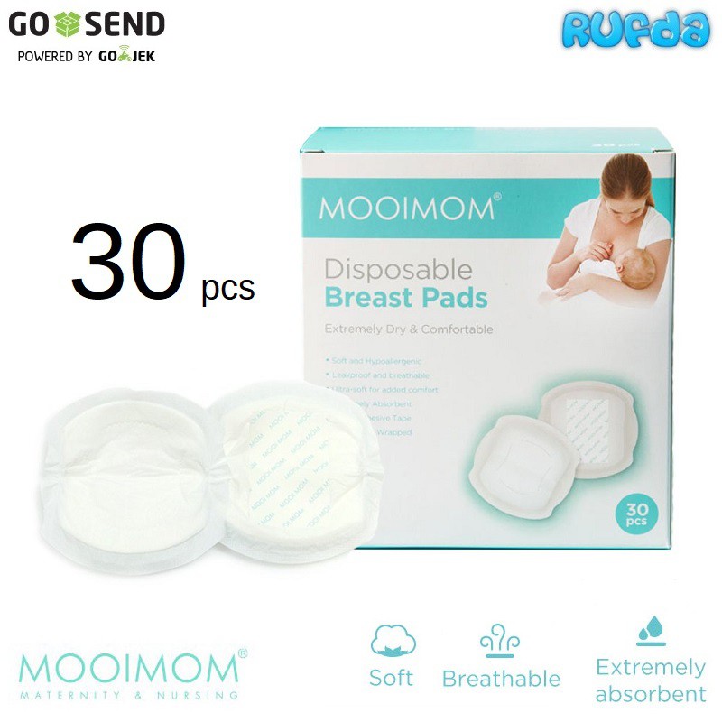 Mooimom 30pcs Disposable Breastpads Penyerap ASI Sekali Pakai Breast Pad Breastpad