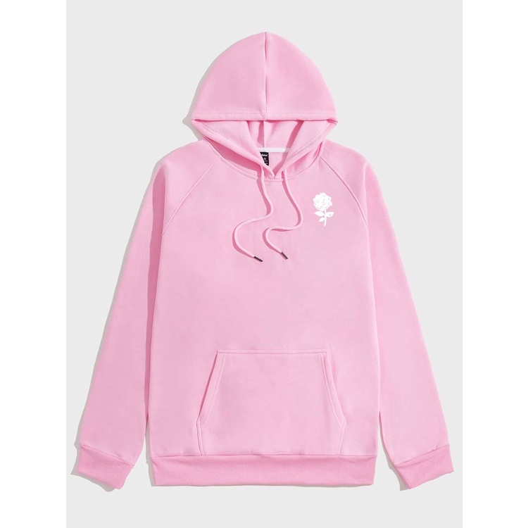 Bunga Rose Jumper Hoodie II Bunga Rose  Sweater Hoodie II Sweter Oblong Topi Sz M - XL ( Pria &amp; Wanita / Anak &amp; Dewasa )