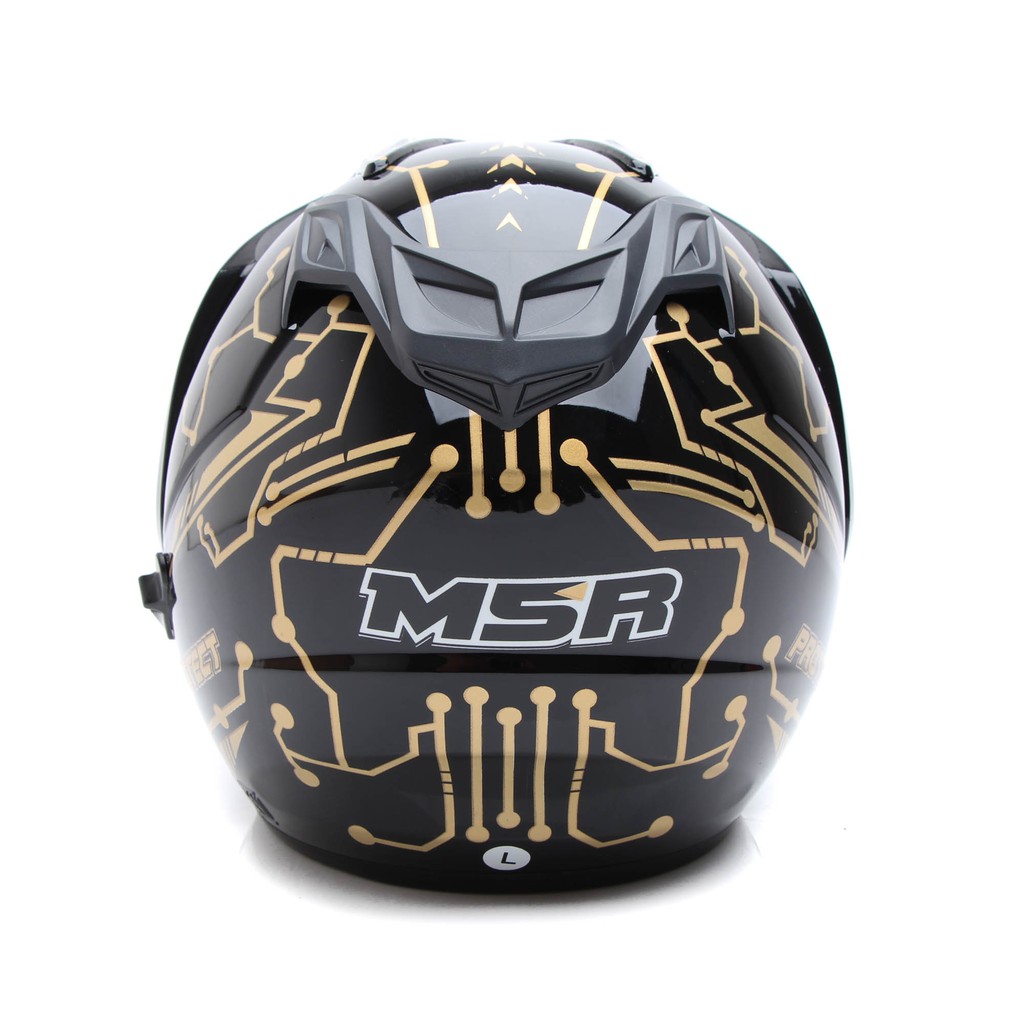 [Helm Dewasa] MSR Helmet Impressive - Protect - Double Visor - Hitam Gold