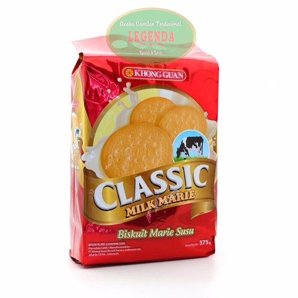 

Khong Guan Classic Milk Marie 375gr biskuit marie regal susu enak spesial