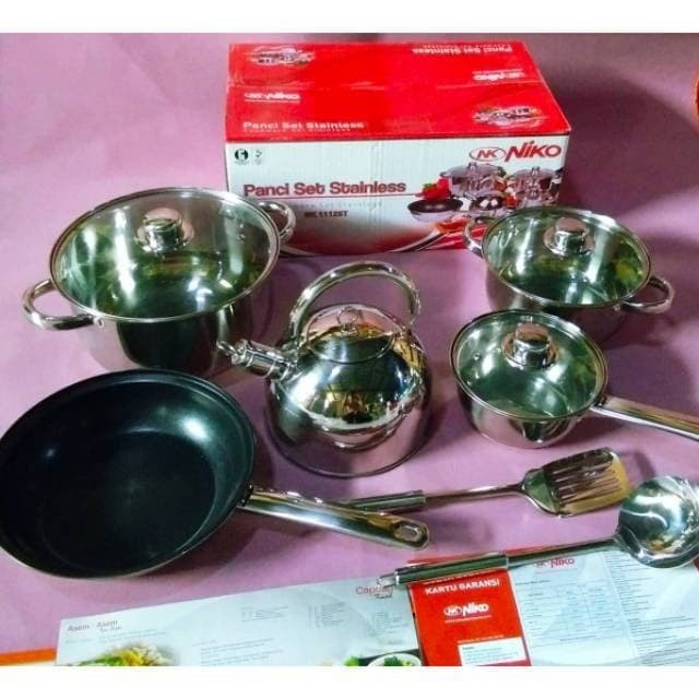 PANCI SET SERBAGUNA NIKO NK-1112ST COOK WARE/PANCI SEAT PREMIUM Harga Terjangkau 5+2 PCS