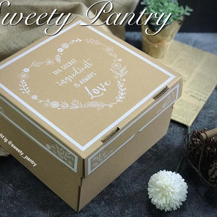 

B5O Dus Kue / Box Kue Corry Uk 25x25x15 Brown Corrugated ✅I7P