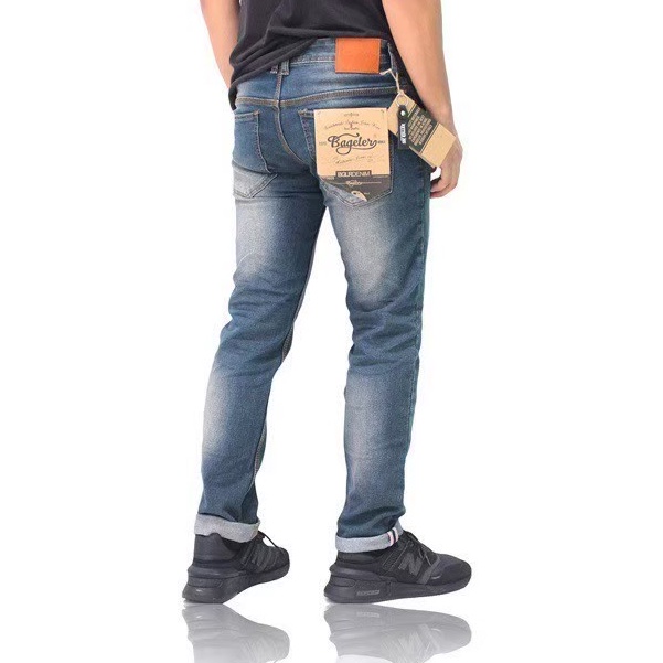 Celana Jeans Panjang Pria Slimfit Denim Stretch Original SM BAGELER