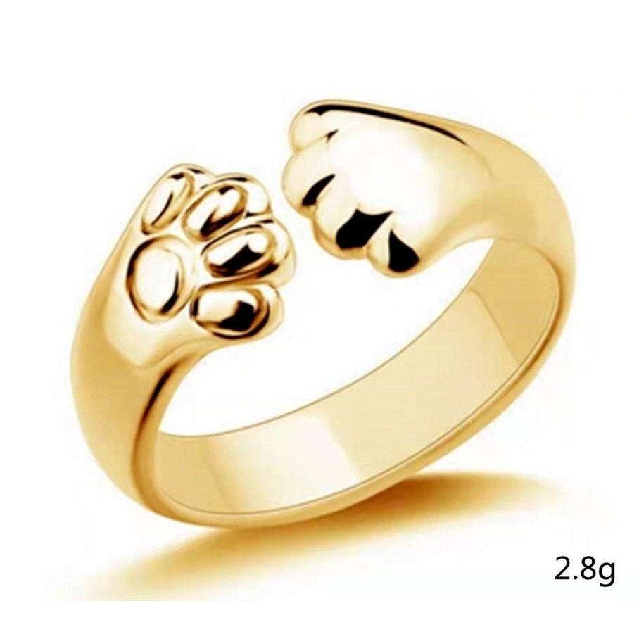 Cincin Open Ring Adjustable Desain Cakar Beruang Lucu Untuk Wanita