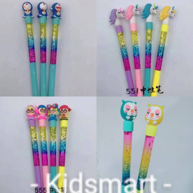 

Pulpen karakter fancy glitter /Pena lucu anak sekolah