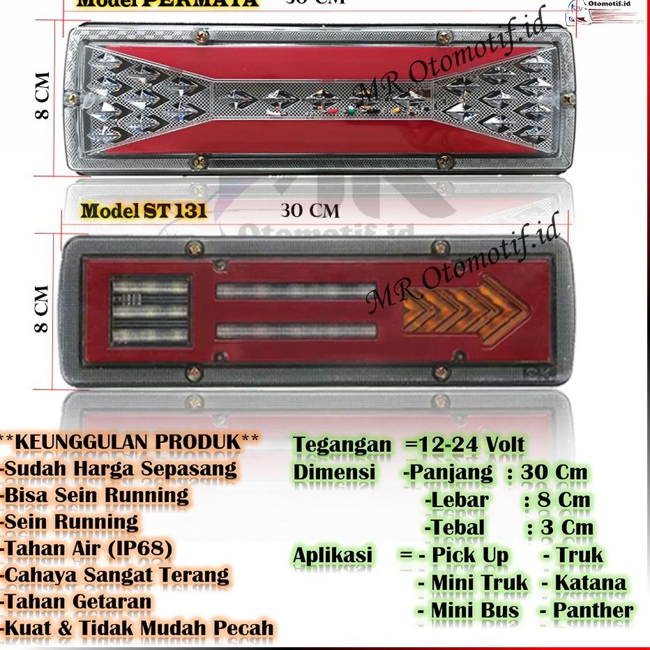 Lampu Belakang Stop Lamp Variasi Running Led Mobil PickUp  L300 New Carry Panter Katana 12-24 V Volt