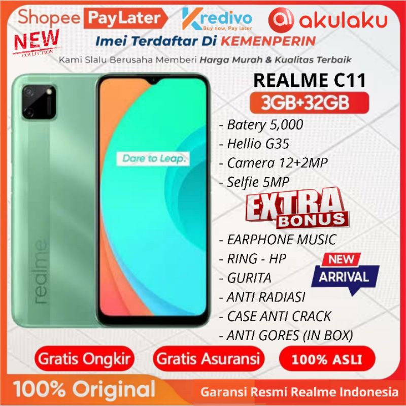 Realme C11 Ram 3GB Rom 32GB 3/32 & 2/32 Garansi Resmi Realme 1 Tahun
