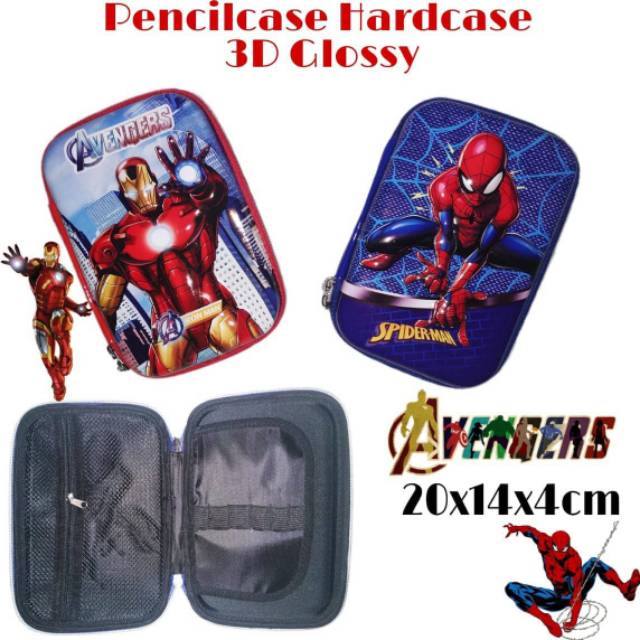 

TEMPAT PENSIL HARDCASE PENCIL CASE TIMBUL SUPERHERO 3D GLOSSY