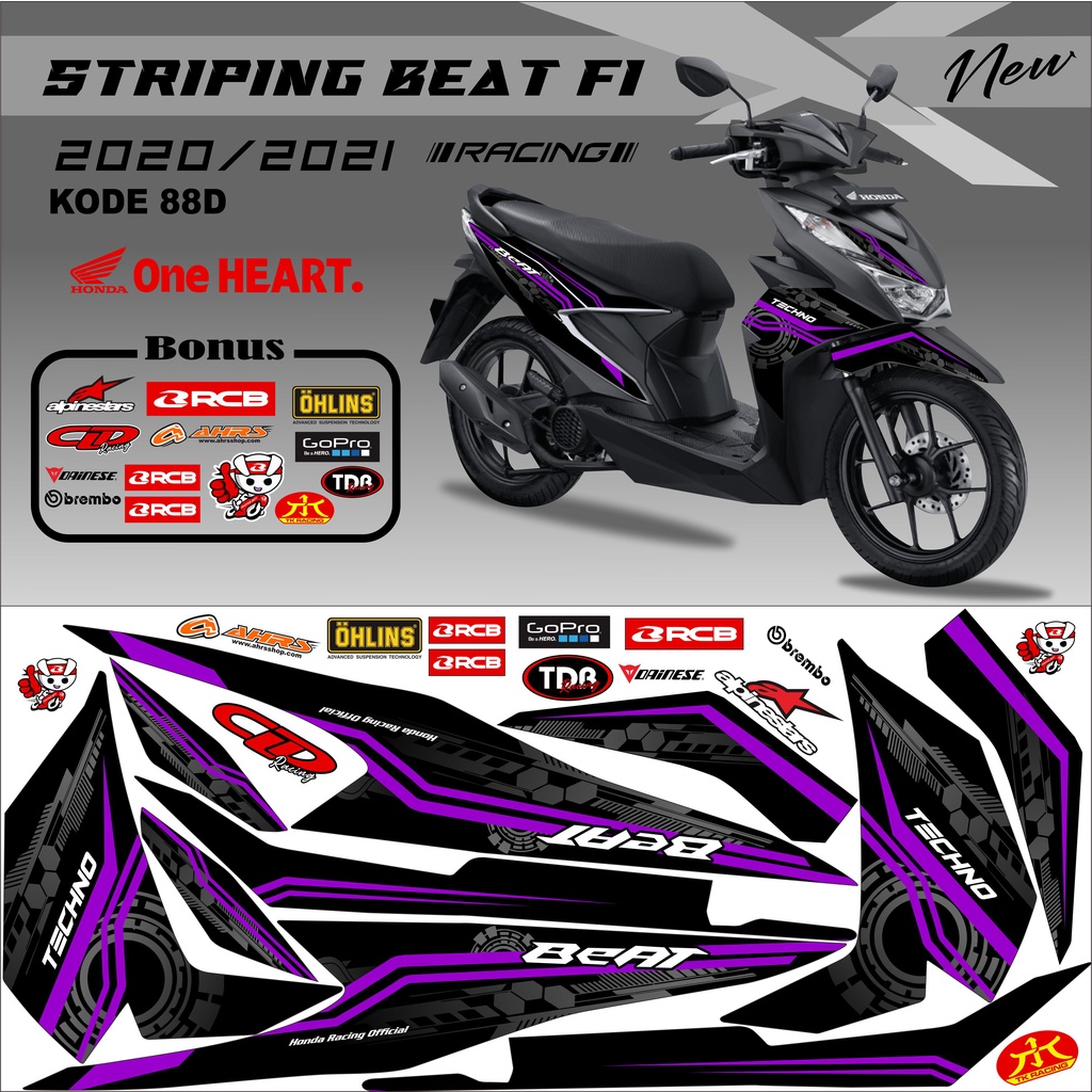 Striping Beat 2021 Variasi Stiker Motor Beat Kode 88