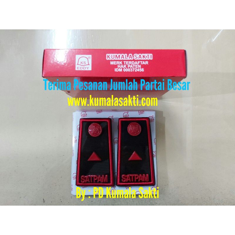 Pangkat Satpam Akrilik Mika Terbaru Manajer|Pangkat Security Timbul Bordir|Seragam Satpam Coklat|Topi Jala|Kaos