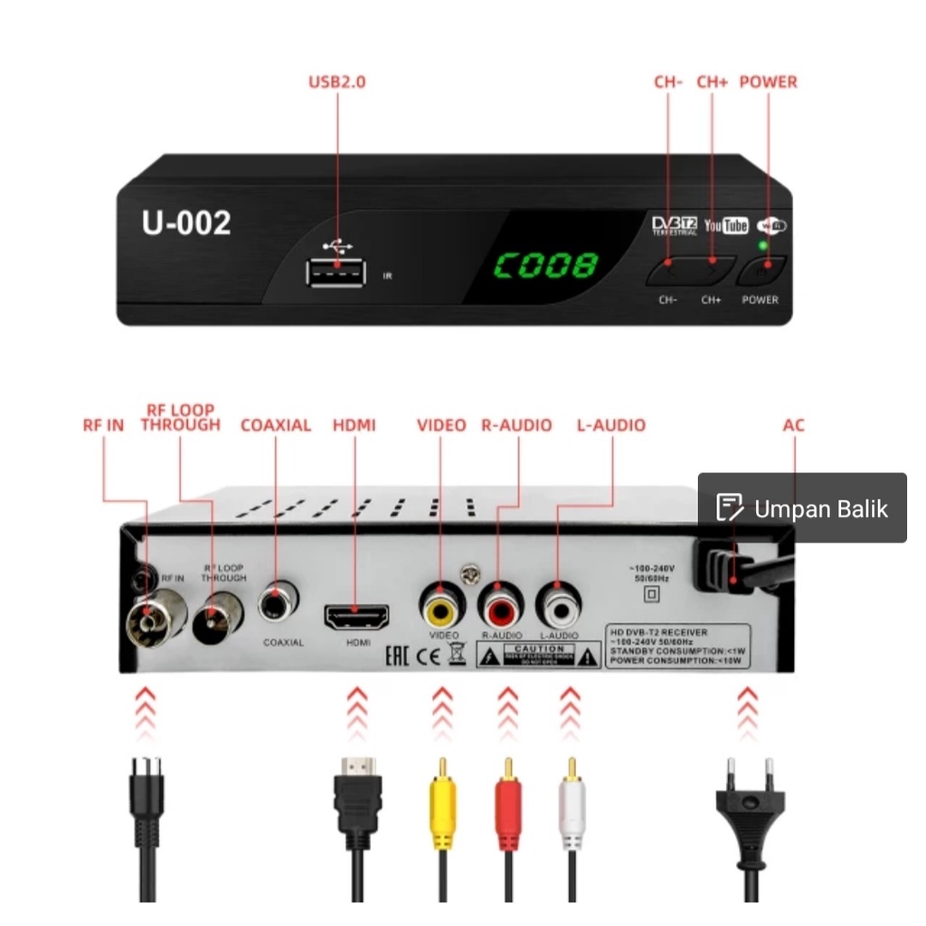 STB DVB DVBT DVB-T2 DVB T2 SET TOP BOX SETOP BOX BOK TV DIGITAL PENERIMA SIARAN TV DIGITAL