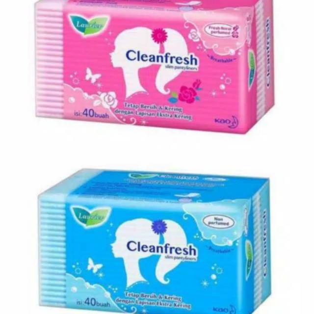 Laurier pantyliner kecil cleanfresh isi 40 / 20 pads Biru / pink pembalut untuk keputihan sehari2 (no.21)