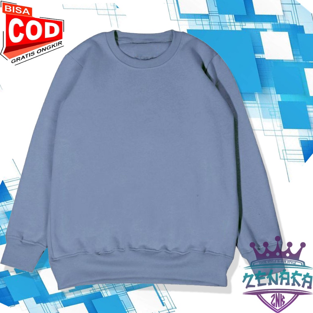 Sweater Crewneck Sweatshirt Polos SIZE M - XXL Cowok Cewek / Pria Wanita Terlaris Crewneck pria termurah /bahan fleece lembut dan tebal BISA [COD]