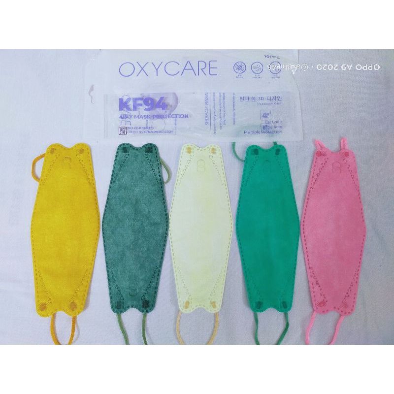 KF94 MASKER OXYCARE 4 PLY 1 pak ISI 10 pc | masker warna warni |