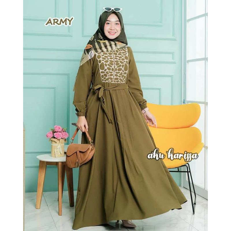 Gamis Erina Bordir Premium Ity Crepe ORI Aku Karisa