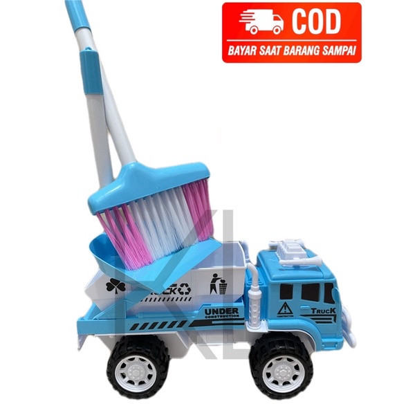 Mainan Mobil Truk Bak Sampah dan Perlengkapan Kebersihan AK-18