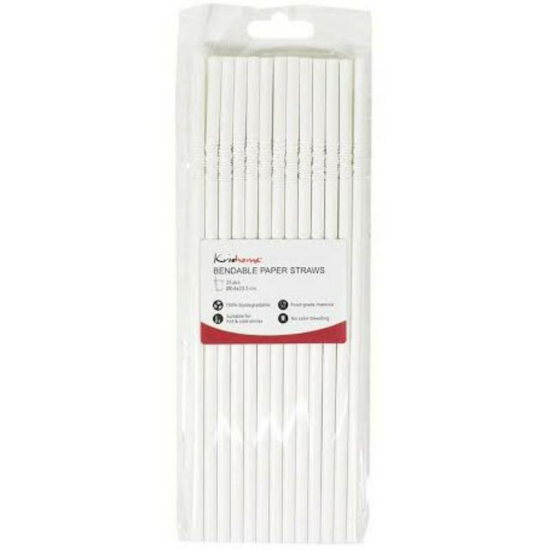 KRISHOME BENDABLE PAPER STRAWS &amp; PAPER STRAWS 25 PCS