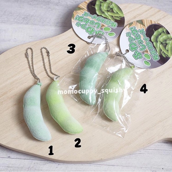 SQUISHY LICENSED edamame velvet by Lian (kacang jepang ORIGINAL)