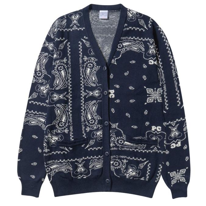 Public Culture - Bandana Cardigan - Navy - S