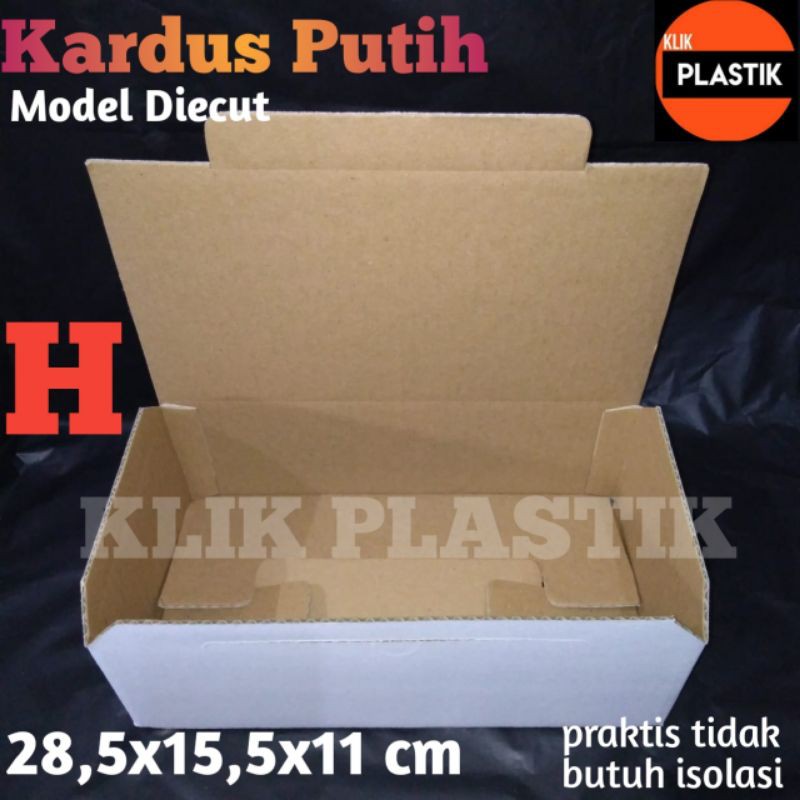 

KARDUS H PUTIH 28,5x15,5x11 cm BOX DUS KARTON BOX KOTAK SEPATU PACKING