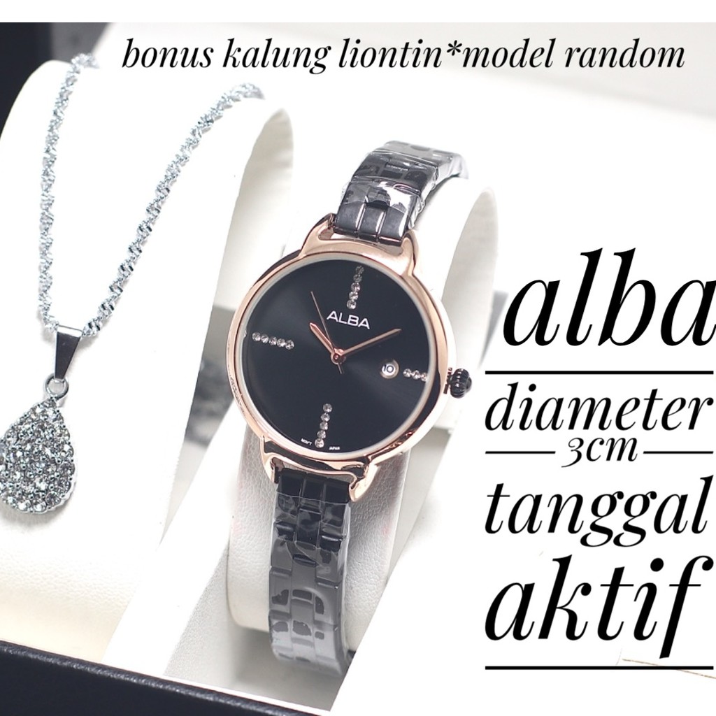 -> FREE KALUNG+LIONTIN >am Tangan ALBA Anti Air Paket Kalung Titanium