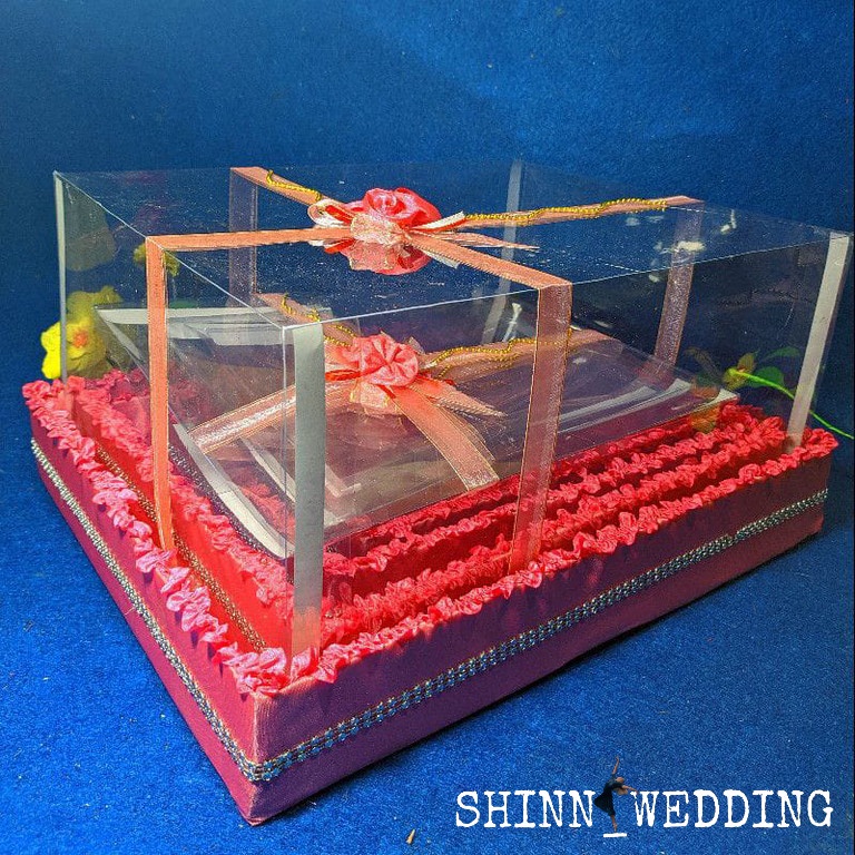 kotak seserahan pernikahan 1 set lengkap Isi 4 box kotak hantaran parcel mika unik kekinian murah le