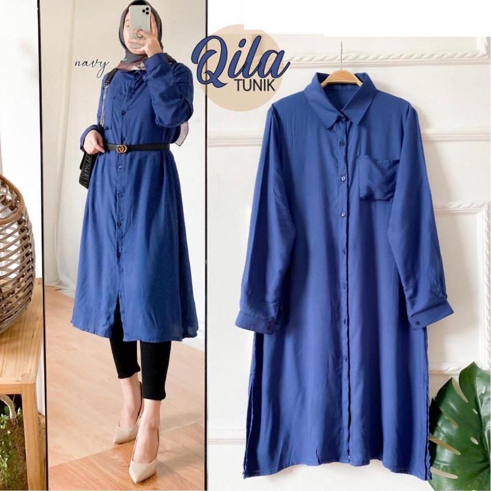 FFK.02Jl22ᴺ– (FREE BELT) Qila Tunik Premium / Atasan Tunik Remaja Wanita Busui Wudhu Kekinian