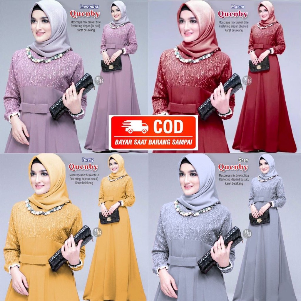 GAMIS PESTA QUENBY | GAMIS CASUAL MURAH | GAMIS QUENBY DRESS [BISA BAYAR DITEMPAT]