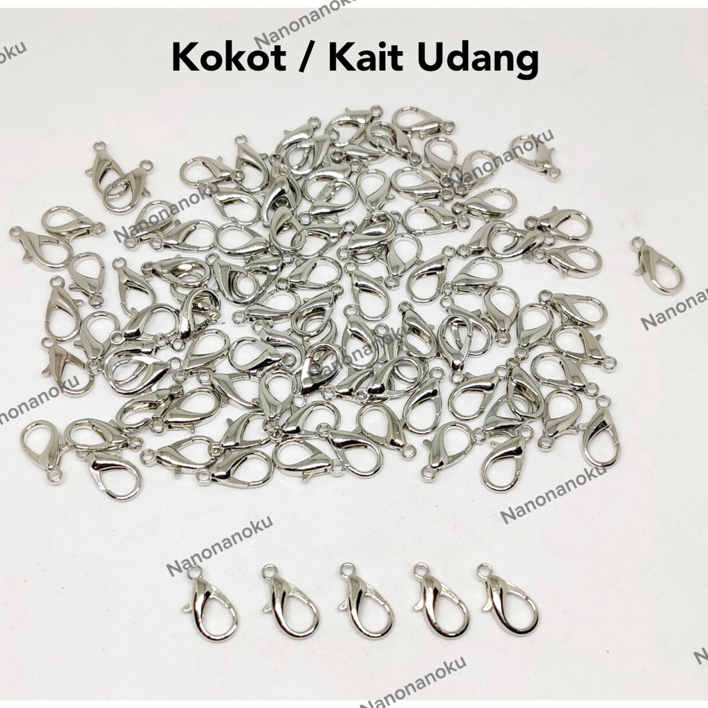 [100 pcs] Kokot Udang / Kait Kalung Perak Silver (12, 14, 16, 18, 20, 22 mm)