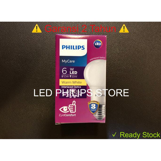 LAMPU BOHLAM LED PHILIPS 7 WATT KUNING/WARM WHITE (7W 7 W 7WATT)