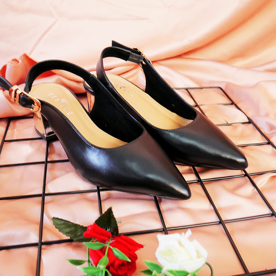 Bernike Shoes - Rose Slingback Heels Wanita-Hitam