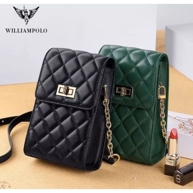 Tas Selempang WILLME-TK Sling Bag Wanita Hp Jait-jait Bordir Handphone Makeup Mini Pouch Style Korea