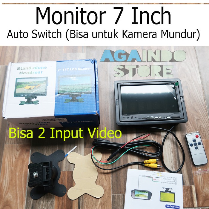 Layar Monitor Slim 7" LCD 7 inch TV 7 " Mobil 7 in utk kamera Mundur Parkir DVD STB VCD
