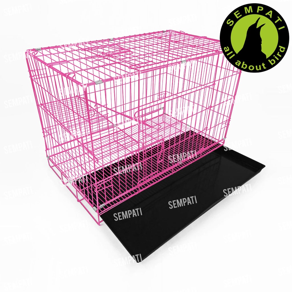 KANDANG KUCING PET CARGO SIZE 75 X 55 CM XL JUMBO KANDANG KUCING KITTEN KANDANG KUCING BESI MURAH SANGKAR KANDANG RUMAH TEMPAT TIDUR KUCING ANJING KELINCI SUGAR GLIDER KDXLCAT-PINK