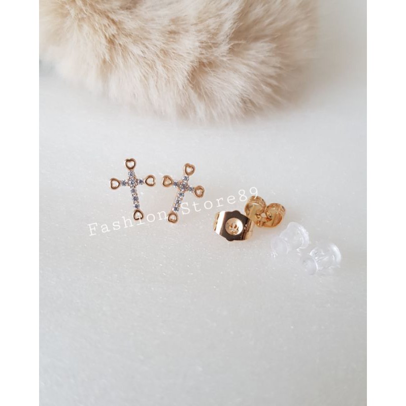 Ready Anting Tusuk salib full mata love xuping anting salib anting tusuk salib bestseller