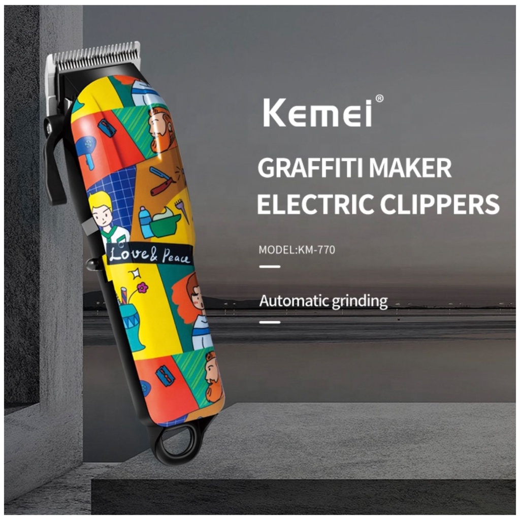 Alat Cukur Rambut Kemei KM-770 Hair Clipper Professional Graffiti Maker Art Electric Mesin Cukuran KM 770