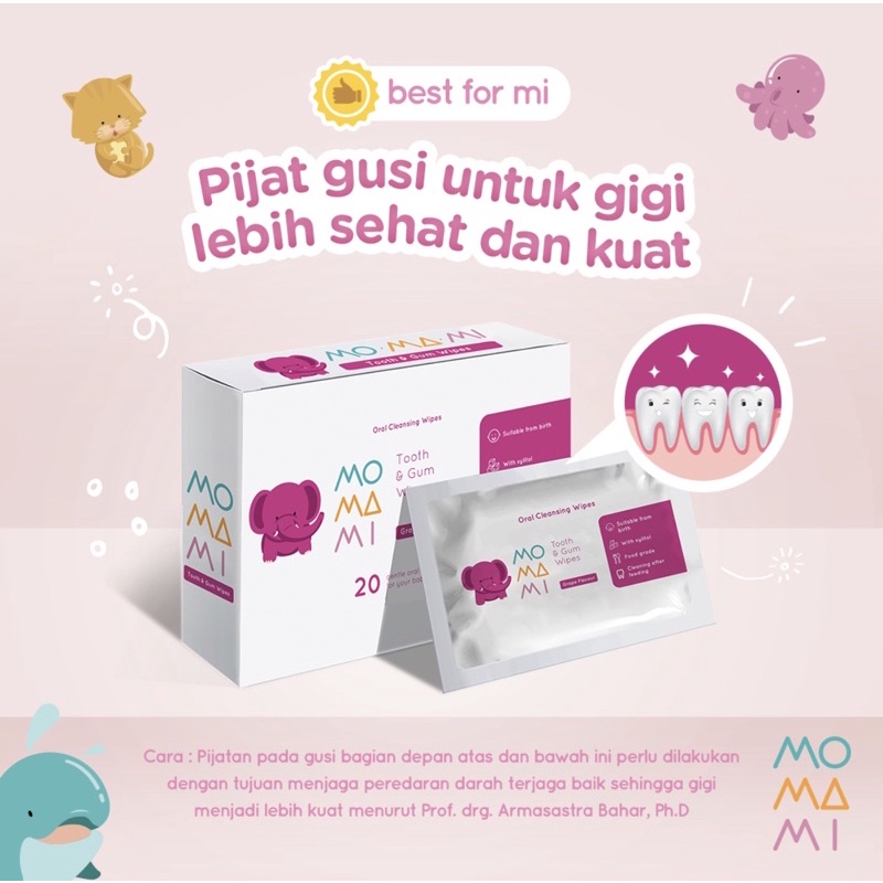 Momami Tooth and Gum Wipes 20s/30s - Tisu Mulut dan gigi bayi