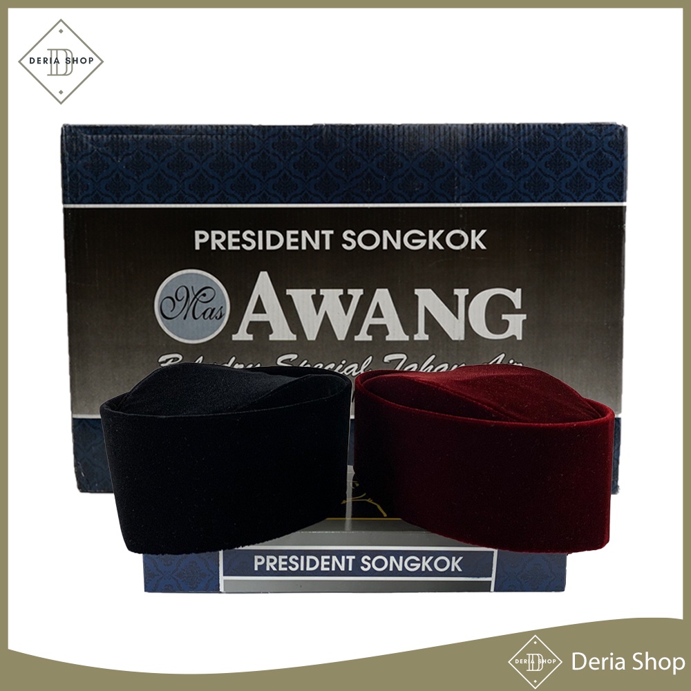 Songkok Hitam AWANG SUSUN Non AC Tinggi 8 9 Cm Peci Sholat Bludru Ukuran Anak Laki Pria Dewasa Santr