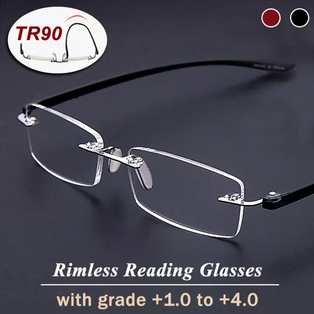 Mxbeauty Kacamata Presbyopia Pria Wanita Anti-Letih Elastis Frame Tontonan Baca Pembesaran Anti Radiasi Tanpa Bingkai Hyperopia Eyewear