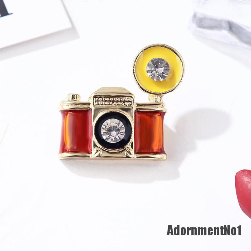 (Adornmentno1) Bros Pin Bentuk Kamera Mini Gaya Vintage Untuk Wanita