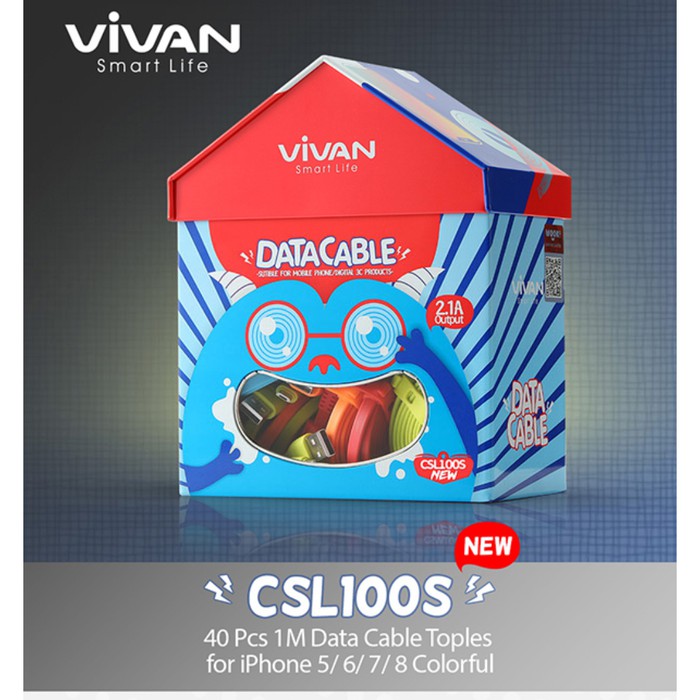 Kabel Toples vivan CSL100S Toples colorful 1M  Data Cable For Iphone