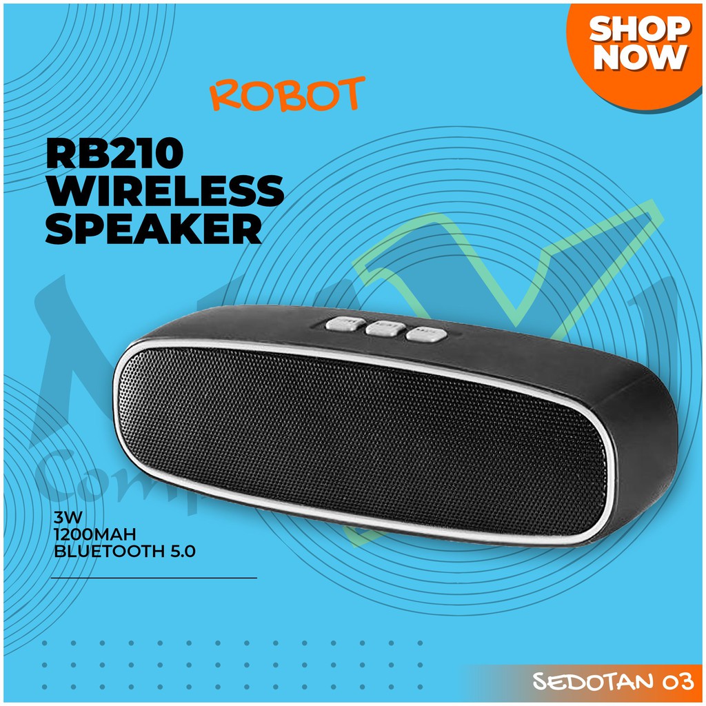 Robot RB210 3W Bluetooth 5.0 Super Bass Mini Stereo Wireless Portable Speaker