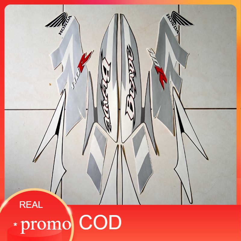 stiker striping motor Blade 110R 2009 silver putih