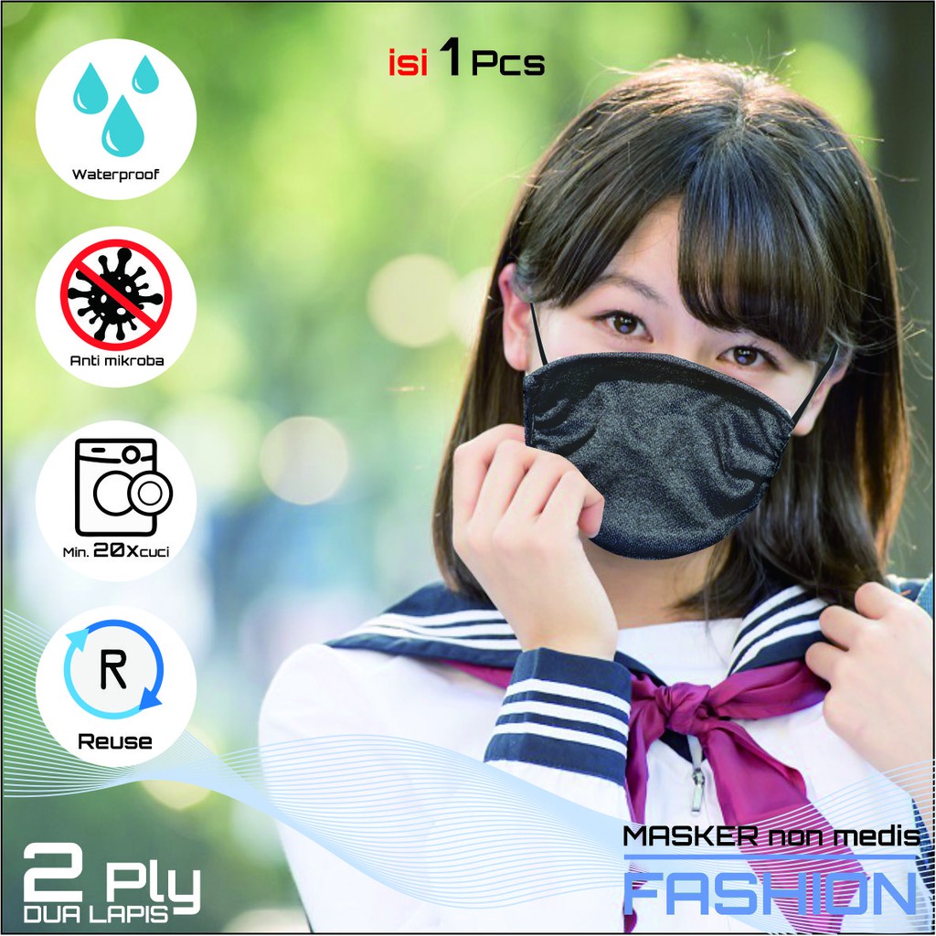 MASKER KAIN- 2 PLY - 1 Pcs - Allbeknow