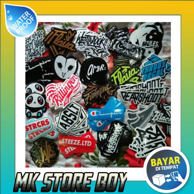  BISA PILIH GAMBAR 8pcs Stiker  Distro  Bahan  Graftac 