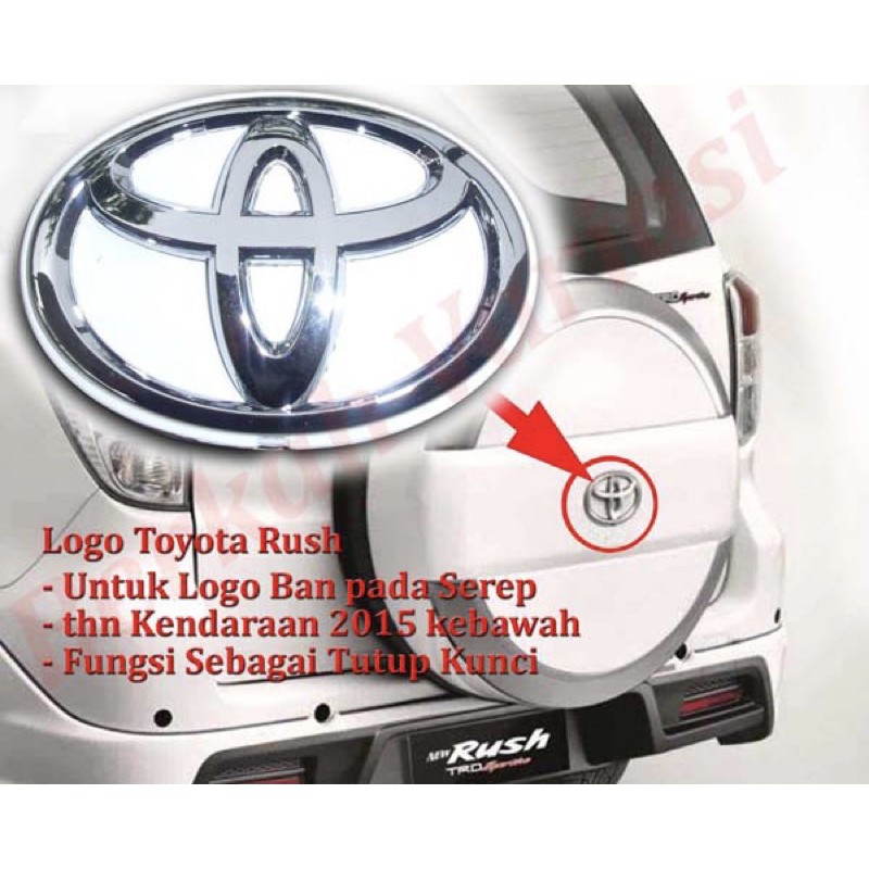 Logo tutup Ban serep belakang toyota Rush
