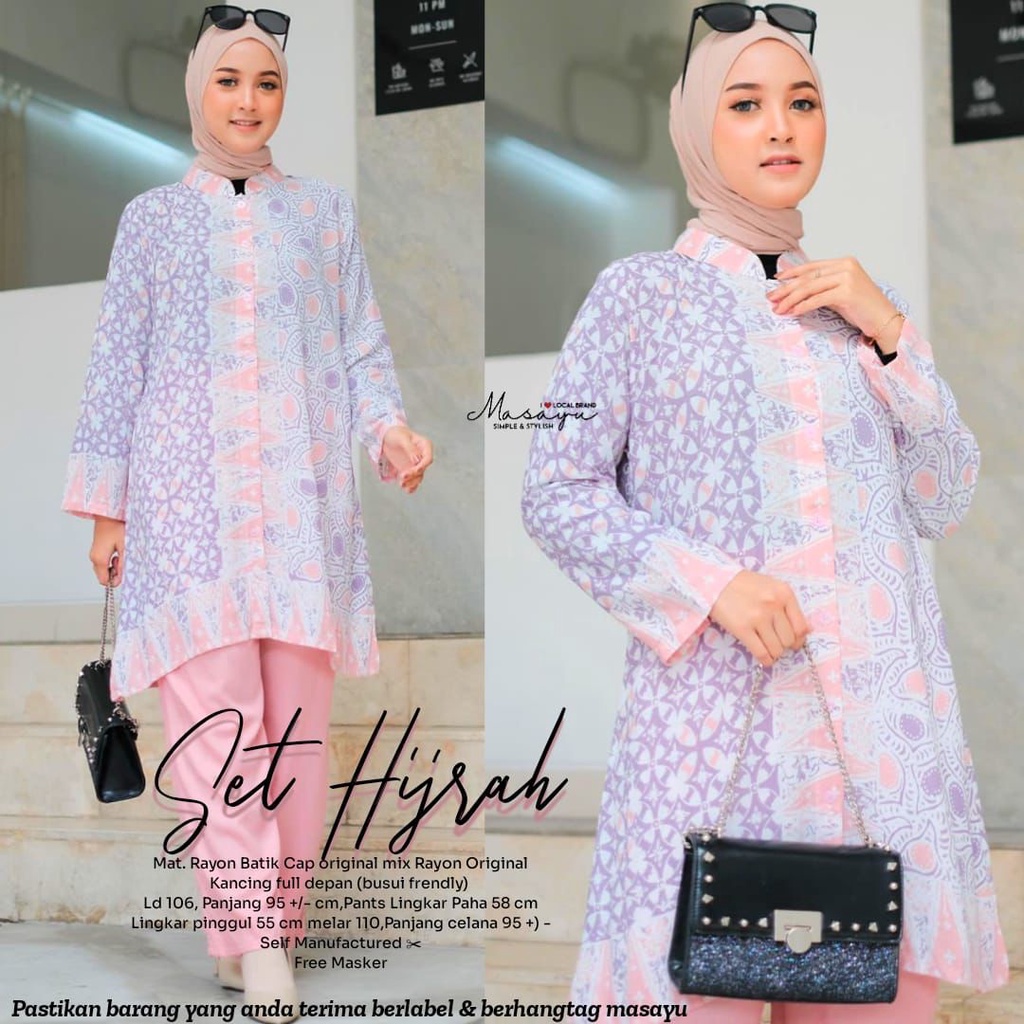 Set hijrah rayon cap stelan trendy