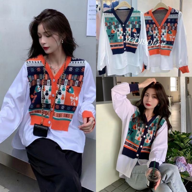 KEMEJA COMBI RAJUT / ATASAN NAGITA